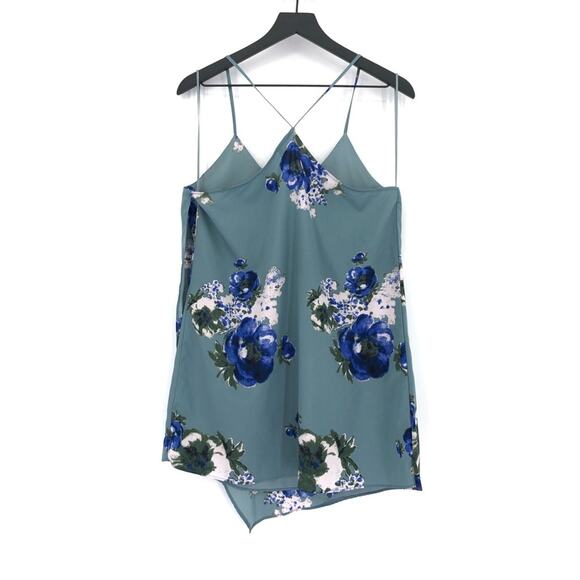 INTIMATELY FREE PEOPLE Printed Cascades Slip Dress Blue Teal White S - Picture 7 of 8